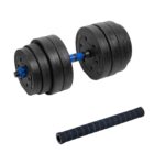 REBEL ACTIVE Adjustable bituminous dumbbell with connector 1x20kg