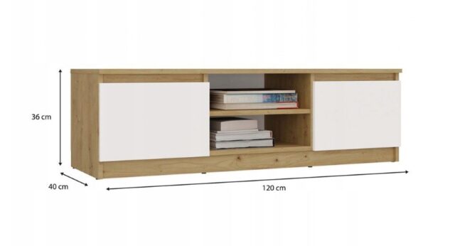 RTV 120 MALWA OAK ARTISAN/WHITE - imagine 4