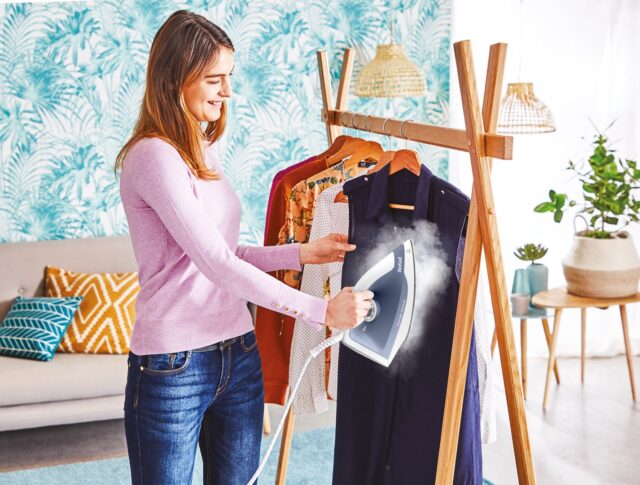 Tefal Express Optimal SV4110 2200 W 1.2 L Ceramic Express Glide Blue  White - imagine 3