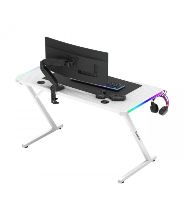 Huzaro Hero 2.5 White RGB gaming desk - imagine 4