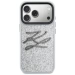 Etui Karl Lagerfeld IML Glitter KL        Diamond Logo do iPhone 17 Pro Max srebrny - imagine 3