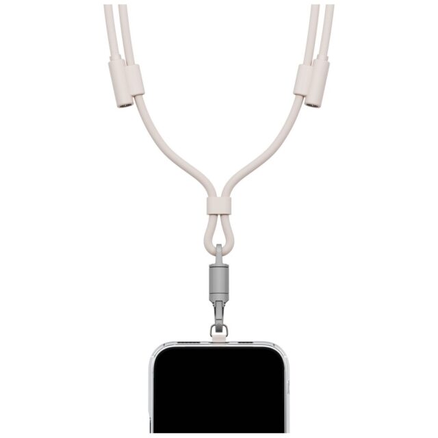 ENERGEA Lasso Lanyard Cable USB-C Phone Lanyard - USB-C 1.5m 240W Sand - imagine 2