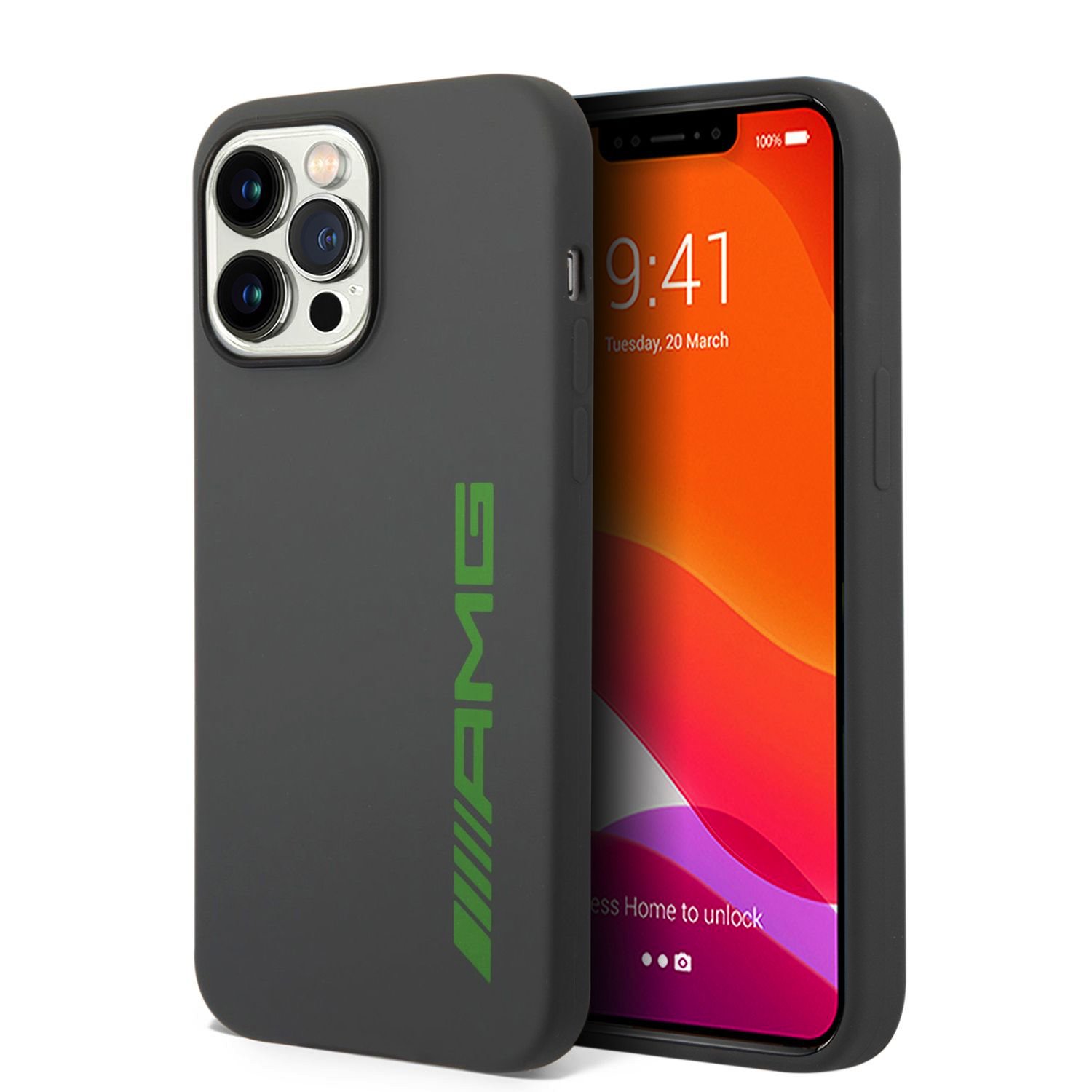 cps-4c3de2d09ebc7339de0e9afdf0ca1eb1-2026-03-07-23-47-12 AMG Liquid Silicone Green Logo Zadní Kryt pro iPhone 14 Pro Grey - imagine 1