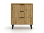SCANDI 3S SLIM OAK ARTISAN CHEST OF DRAWERS - imagine 2