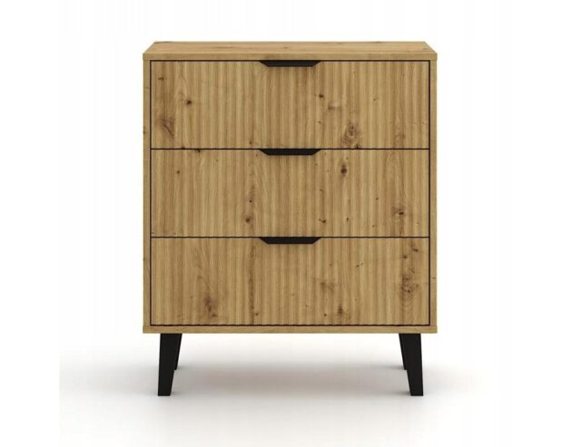SCANDI 3S SLIM OAK ARTISAN CHEST OF DRAWERS - imagine 2