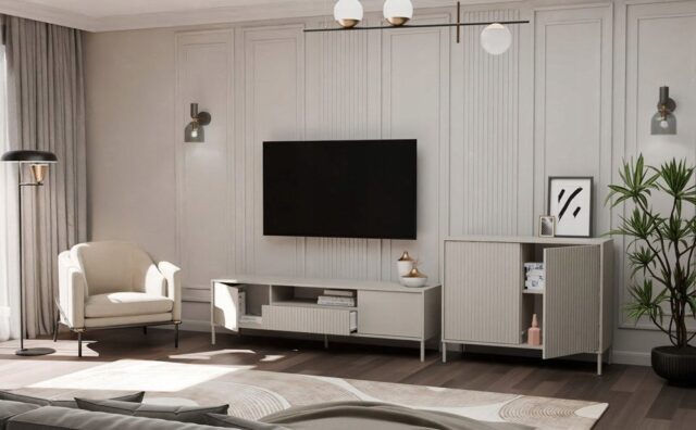 KAMARO 2D SLIM chest of drawers  cashmere colour - imagine 7