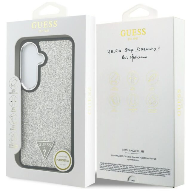 Case Guess Fixed Glitter Triangle        MagSafe for Samsung Galaxy S26 Plus silver - imagine 8