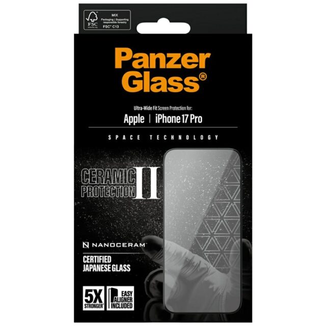 PanzerGlass Ceramic II Ultra-Wide Fit EasyAligner for iPhone 17 Pro - imagine 5