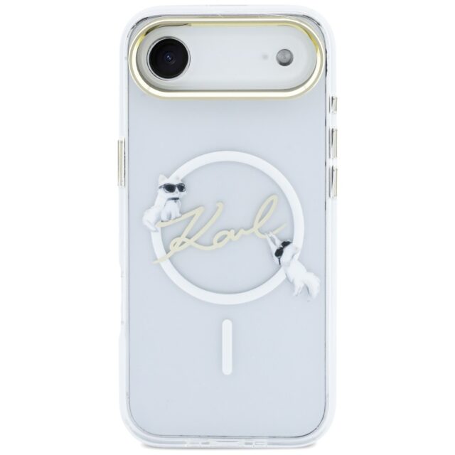 Case Karl Lagerfeld IML Choupettes Karl  Script Logo MagSafe for iPhone Air transparent - imagine 3