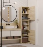 Topeshop S40 SONOMA bathroom storage cabinet Oak - imagine 9