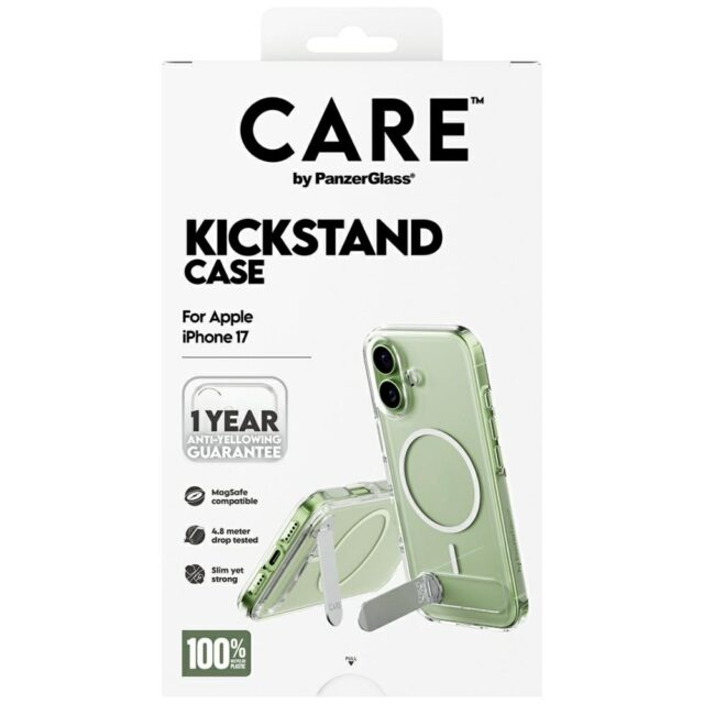 Case CARE by PanzerGlass Feature w. Kickstand MagSafe for iPhone 17 transparent - imagine 5