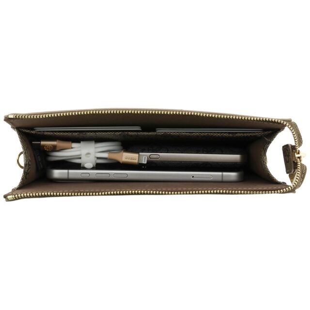 Torebka Guess 4G Big Logo kopertówka na   telefon brązowy - imagine 6