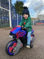 Children's electric ride-on Spider-Man Huffy motorbike 17345W - imagine 8