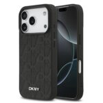 DKNY PU Leather Grid Pattern Magsafe Zadní Kryt pro iPhone 17 Pro Black