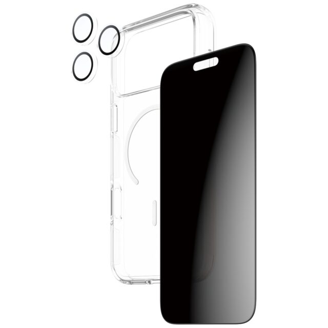 Zestaw ochronny CARE by PanzerGlass      Flagship Privacy 3w1 Etui+Szkło Prywatyzujące+Lens do iPhon - imagine 4
