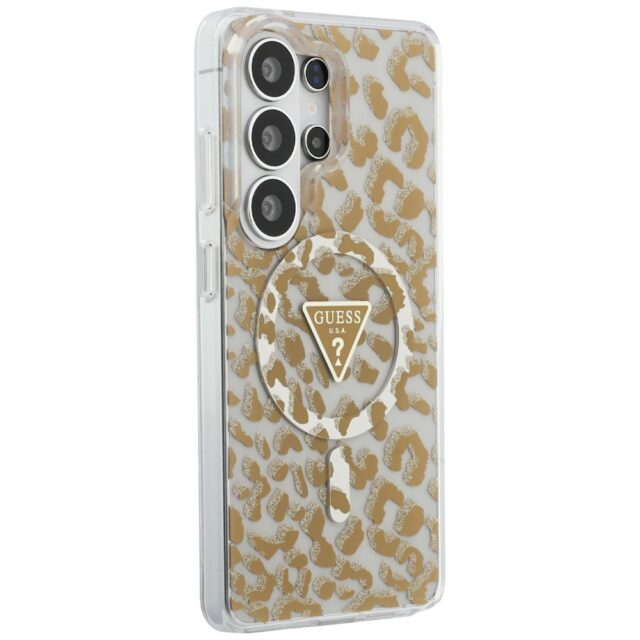 Etui Guess IML Leopard Print Triangle     MagSafe do Samsung Galaxy S26 Ultra brązowy - imagine 4