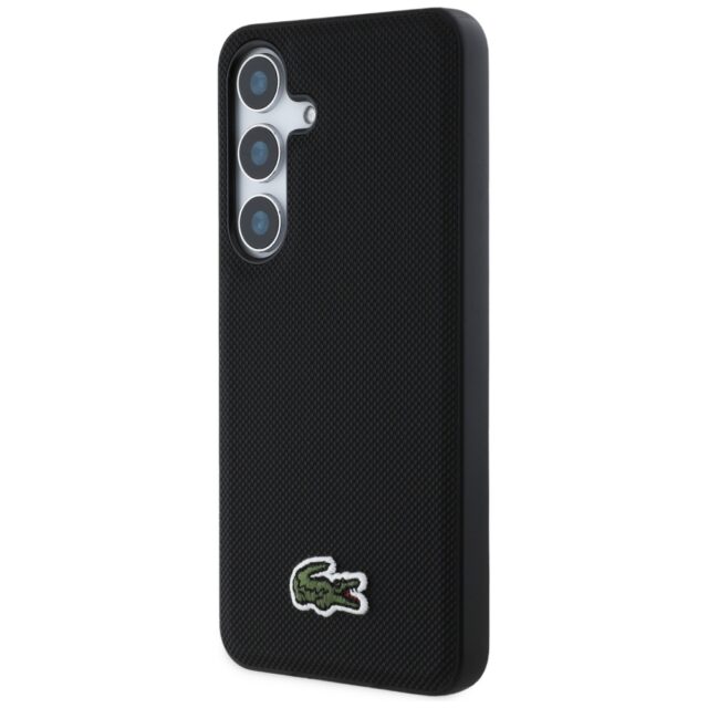 Case Lacoste Iconic Petit Pique Woven Logo MagSafe to Samsung Galaxy S25 Plus black - imagine 2