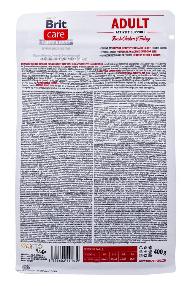 BRIT Care Grain Free Activity Support Adult - dry cat food - 400 g - imagine 3