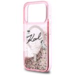Case Karl Lagerfeld Liquid Glitter Karl  Script Logo MagSafe for iPhone 17 Pro Max pink - imagine 6