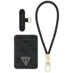 Zestaw portfel + hand strap Guess         triangle MagSafe czarny