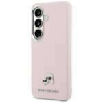 Karl Lagerfeld Grained PU Leather K&CH Heads Magnetic Zadní Kryt pro Samsung Galaxy S26+ Pink - imagine 2