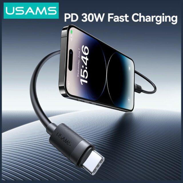Cable USAMS U94 30W USB-C to Lightning 1m black - imagine 5