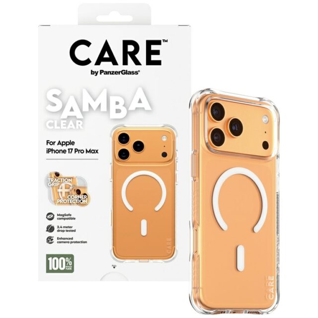 Case CARE by PanzerGlass Fashionable Samba w. White MagSafe for iPhone 17 Pro Max transparent - imagine 4