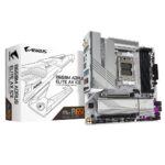 GIGABYTE B650M AORUS ELITE AX ICE Motherboard - AMD Ryzen 9000 Series CPUs  12+2+2 Phases VRM  up to 8000MHz DDR5 (OC)  1xPCIe 5.0 + 1xPCIe 4.0 M.2  2.5GbE LAN  WIFI 6E  USB 3.2 Gen 2x2