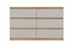 M6 MALWA CHEST OF DRAWERS 120CM 6 DRAWERS COLOUR ARTISAN OAK/CASHMERE - imagine 3