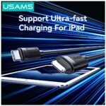 Cable USAMS U94 30W USB-C to Lightning 1m black - imagine 4