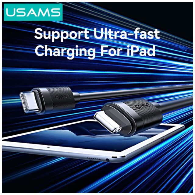 Cable USAMS U94 30W USB-C to Lightning 1m black - imagine 4