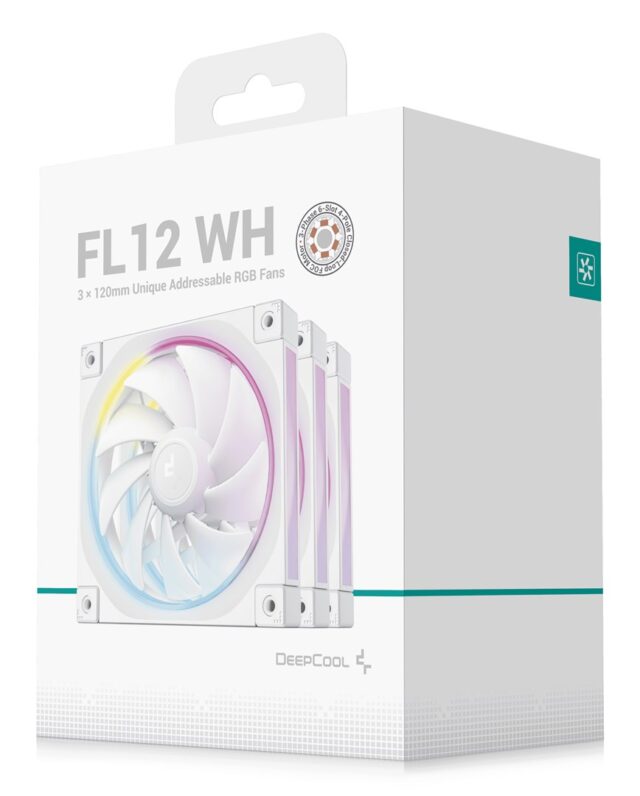 DeepCool FL12 WH-3 in 1 Computer case Fan 12 cm White 3 pc(s) - imagine 8