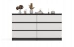 M6 MALWA CHEST OF DRAWERS 140 CM 6 DRAWERS ANTHRACITE/WHITE - imagine 6