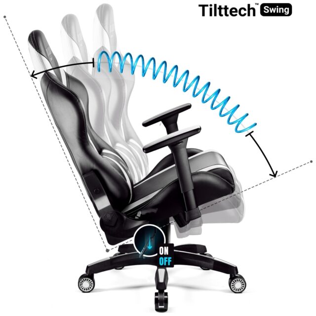Gaming chair Diablo Chairs X-Horn 2.0 Normal Size black-white - imagine 7
