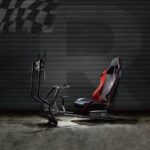 NanoRS RS160 Gaming Chair Racing Simulator Stand 3 in 1 PC Console Gamers Synthetic Leather Cover Steering Wheel Stand TV Bracket Up to 50  Max. Vesa 400x400