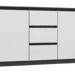 CHEST OF DRAWERS 2 DOORS 3 DRAWERS ANTHRACITE/WHITE