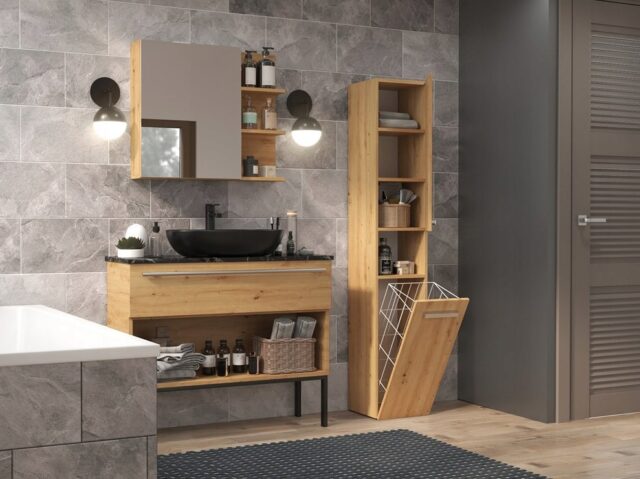 NEL III BATHROOM COLUMN  ARTISAN OAK COLOUR - imagine 7