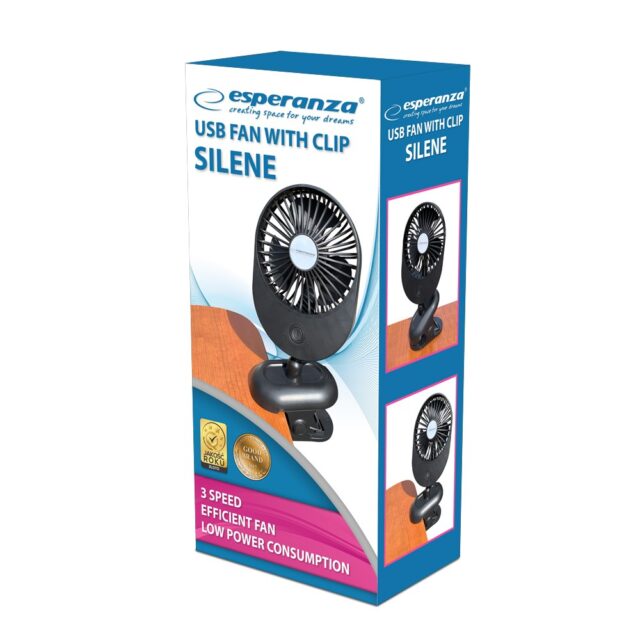 Esperanza EHF103K  Compact USB Fan  BLACK - imagine 3