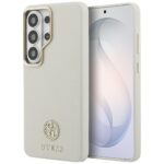 Case Guess Rhinestone Round Logo MagSafe for Samsung Galaxy S26 Ultra beige