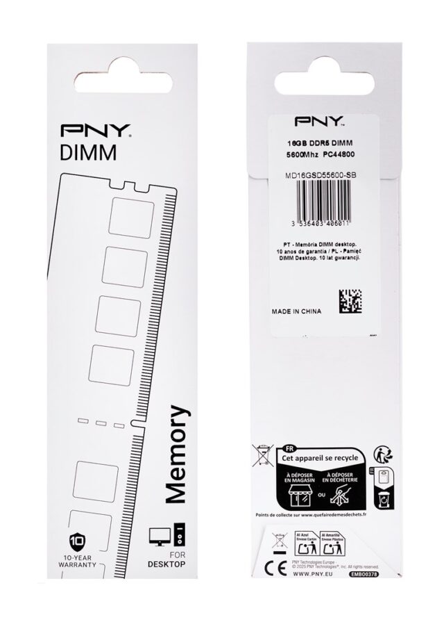 PNY Performance DDR5 5600MHz 16G memory module 16 GB 1 x 16 GB 288-pin DIMM - imagine 7