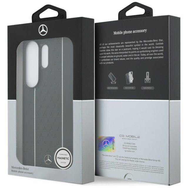 Case Mercedes Laurel Leaves Vertical     Stripes MagSafe for Samsung Galaxy S26 Ultra black & white - imagine 8