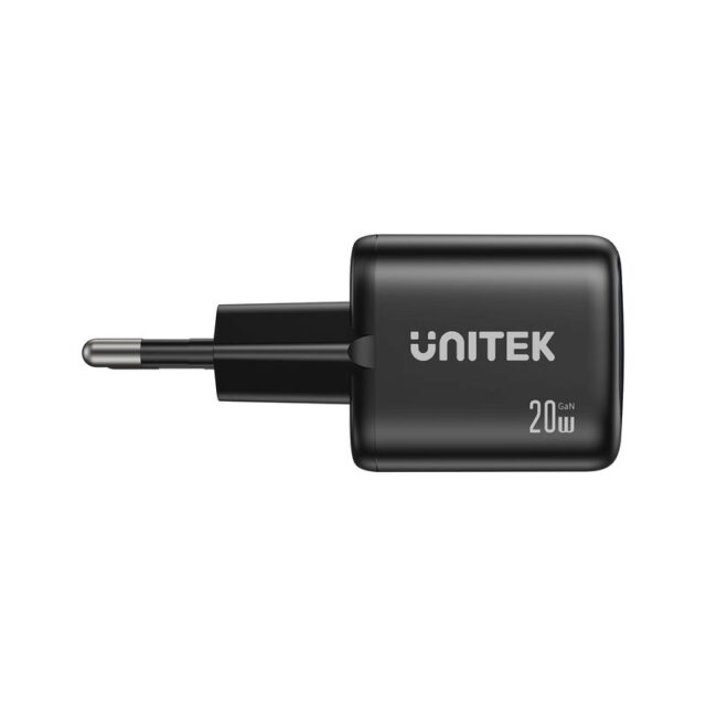 UNITEK WALL CHARGER 2X GAN USB-A & USB-C 20W BLACK - imagine 3