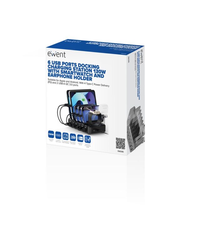 Ewent EW1335 mobile device charger Universal Black AC Fast charging Indoor - imagine 2