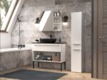 Bathroom cabinet NEL IV 31x30x174 cm  matt white - imagine 7