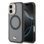 Lacoste PC/TPU Frosted Finish Gold Logo MagSafe Zadní Kryt pro iPhone 17 Black