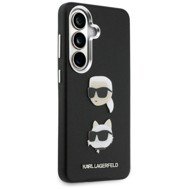 Case Karl Lagerfeld Saffiano Double      Heads Metal for Samsung Galaxy S26 Plus black - imagine 4