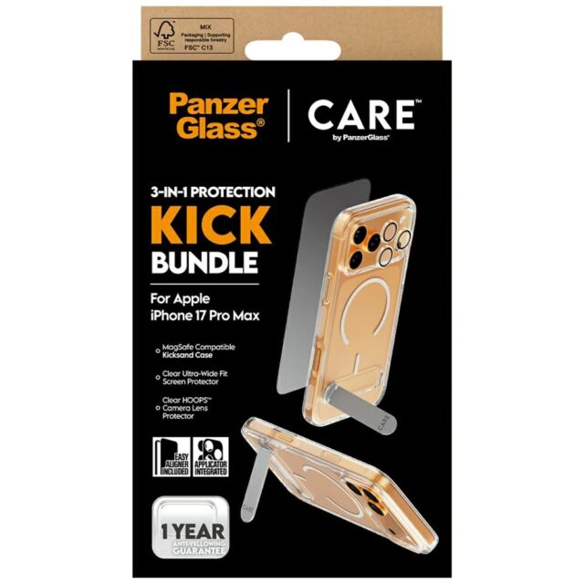 CARE by PanzerGlass Feature Kick 3in1 Case + Glass + Lens Protection Kit for iPhone 17 Pro Max - imagine 5