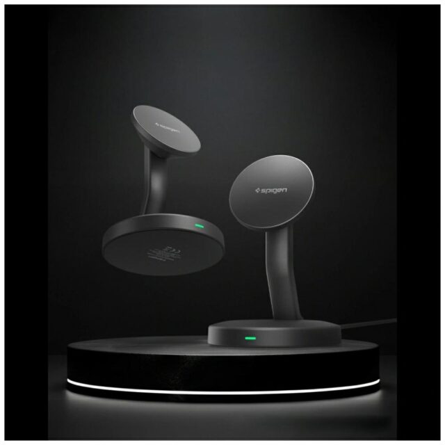 Wireless charger Spigen Essential EF151MS 15W MagSafe black - imagine 5