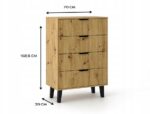 SCANDI 4S SLIM OAK ARTISAN CHEST OF DRAWERS - imagine 4