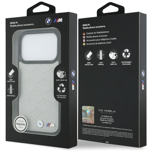 Case BMW M Shape Logo MagSafe for iPhone  17 Pro grey - imagine 8